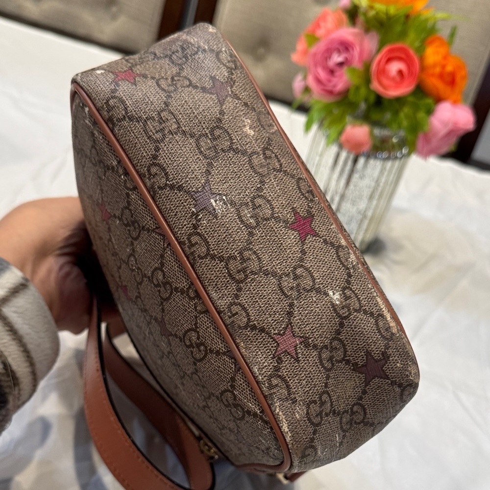 Authentic Gucci Pinkish Brown and Red Patterned Messenger Bag - Picture 8 of 16